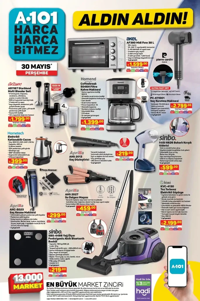 A101 30 Mayıs 2024 aktüel kataloğu
