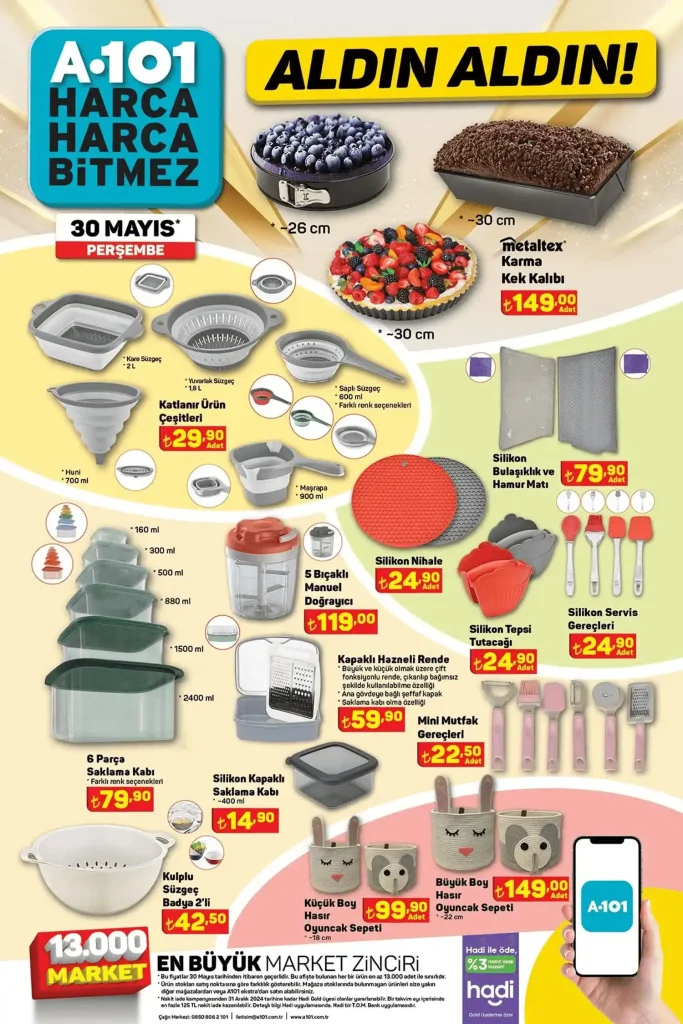 A101 30 Mayıs 2024 aktüel kataloğu